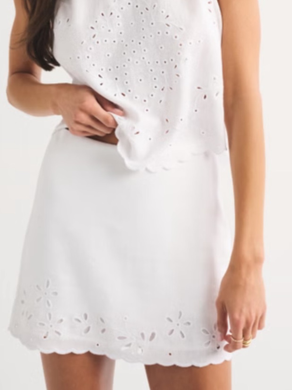 A&F Scarlett Linen-Blend Mini Skort Size L NWT